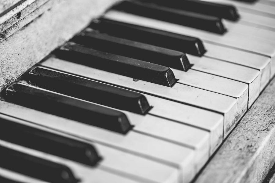 Clavier d'un piano de concert